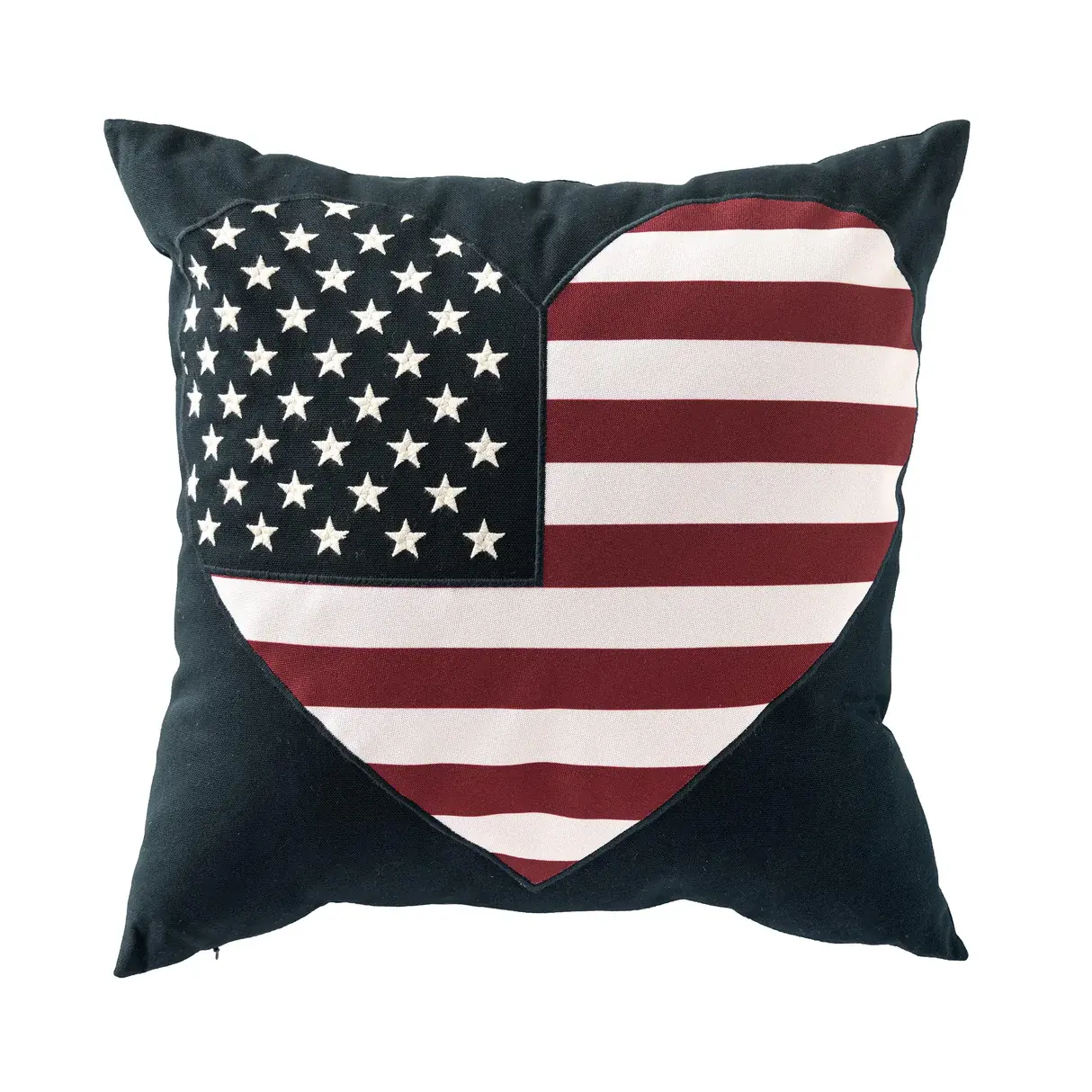 Indoor/Outdoor Patriotic Throw Pillows, Heart