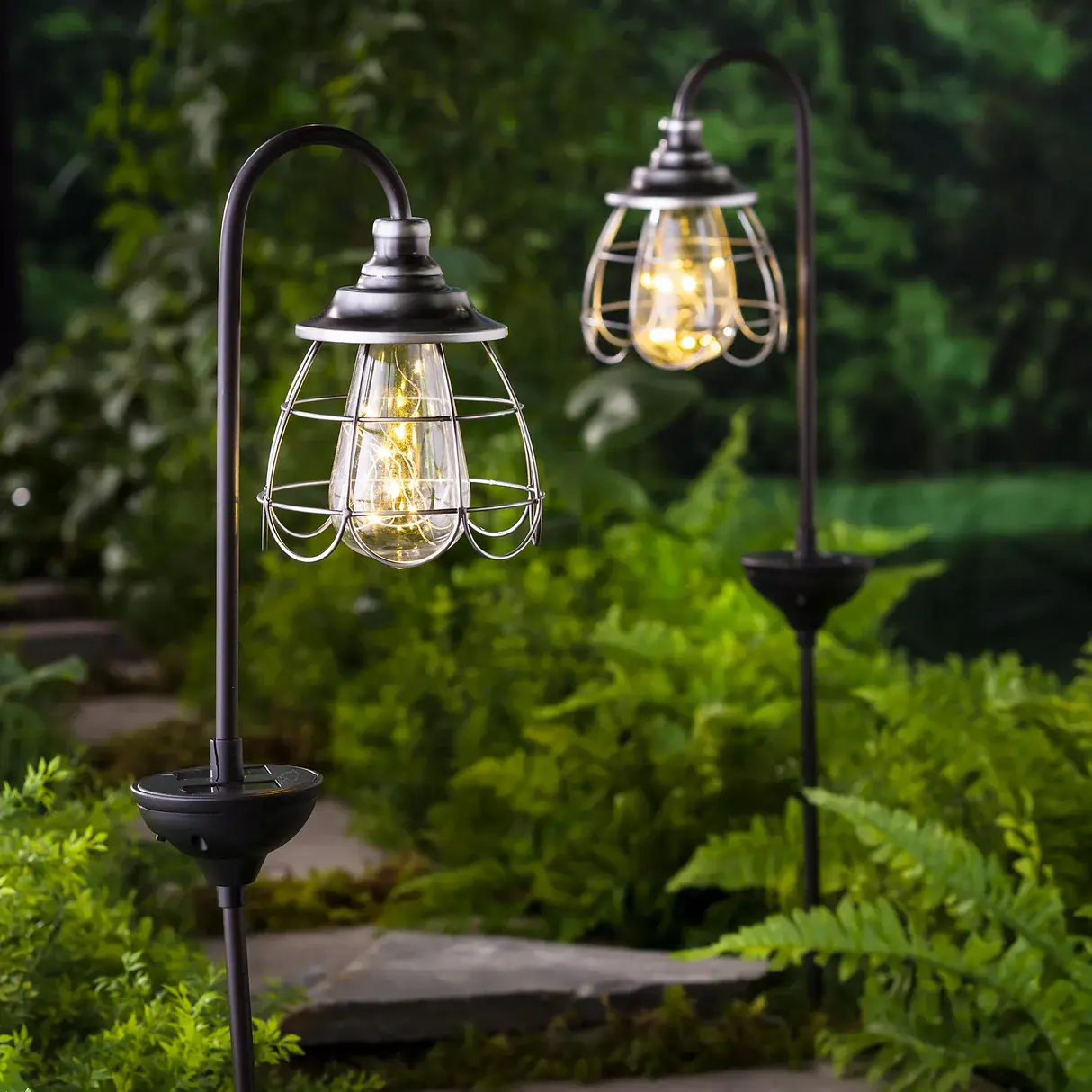 Solar Firefly Garden Pathway Lights, Set of 2