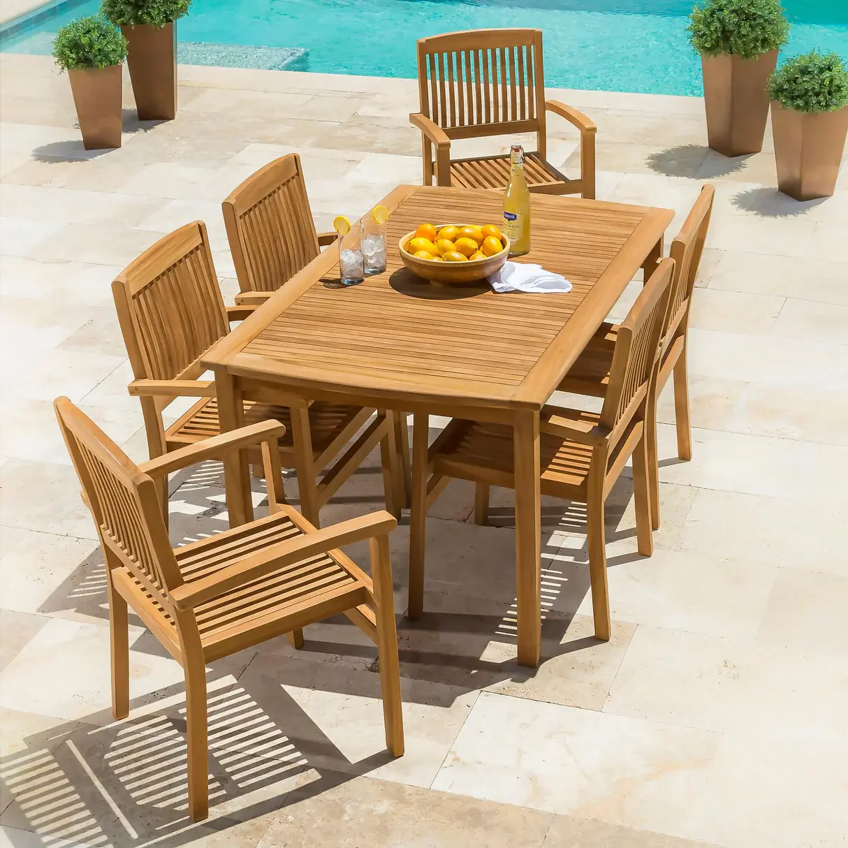 Teak Dining Set, 7-Piece Set