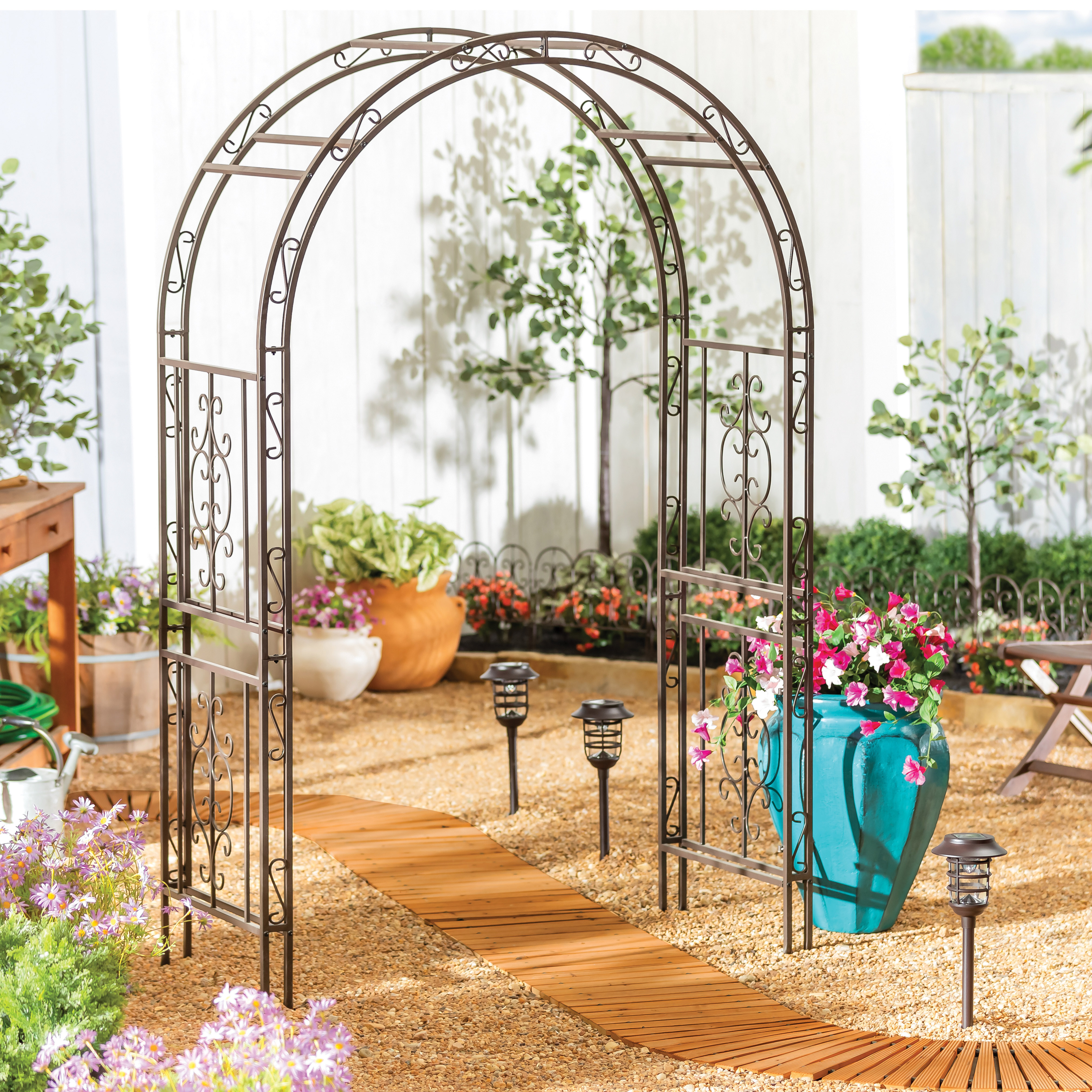 Premium Montebello Scrollwork Metal Garden Arbor